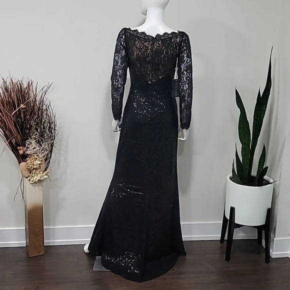 TADASHI Shoji AQUILA LACE SEQUIN GOWN - Picture 8 of 15